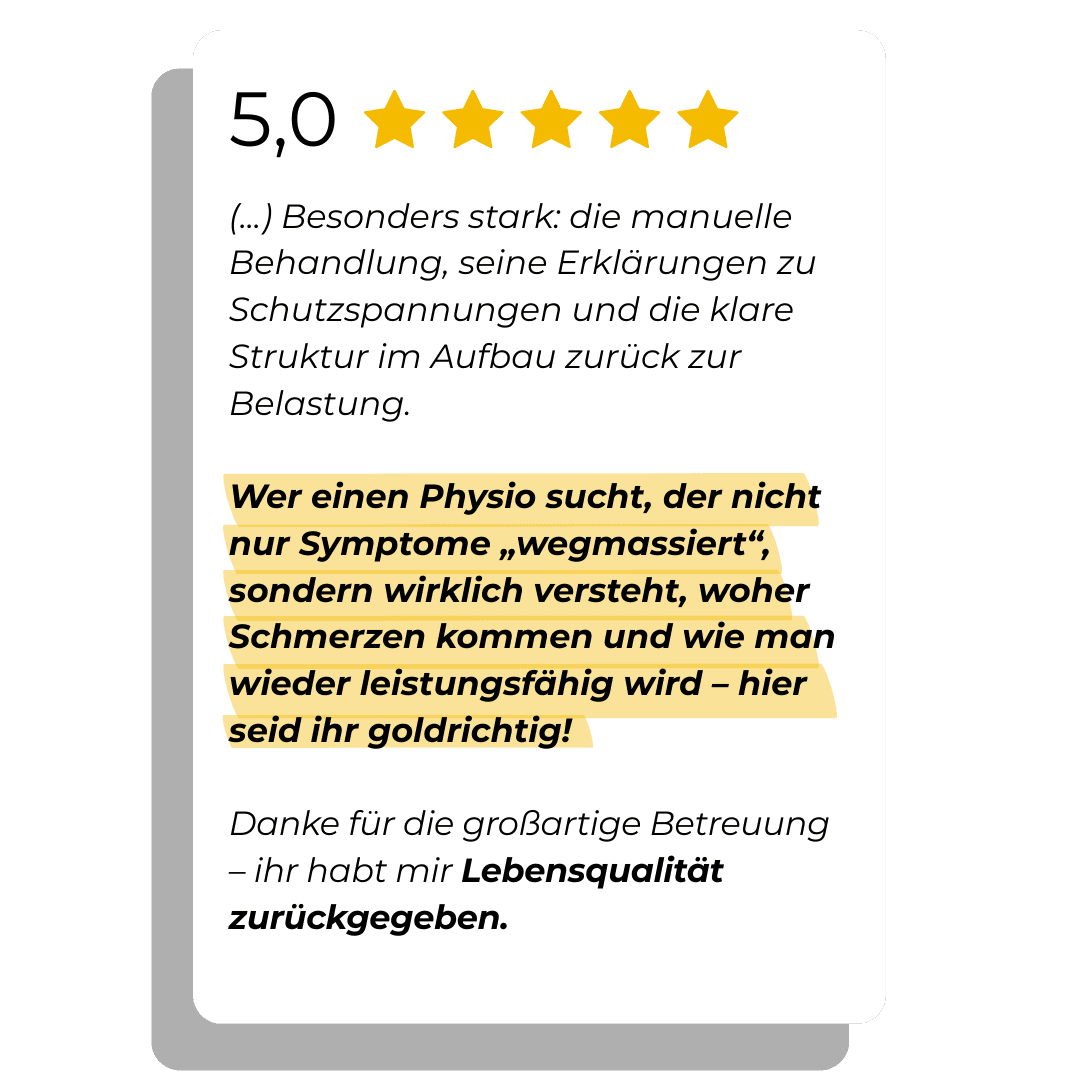 MOJO Physiotherapie - Kundenstimmen 2