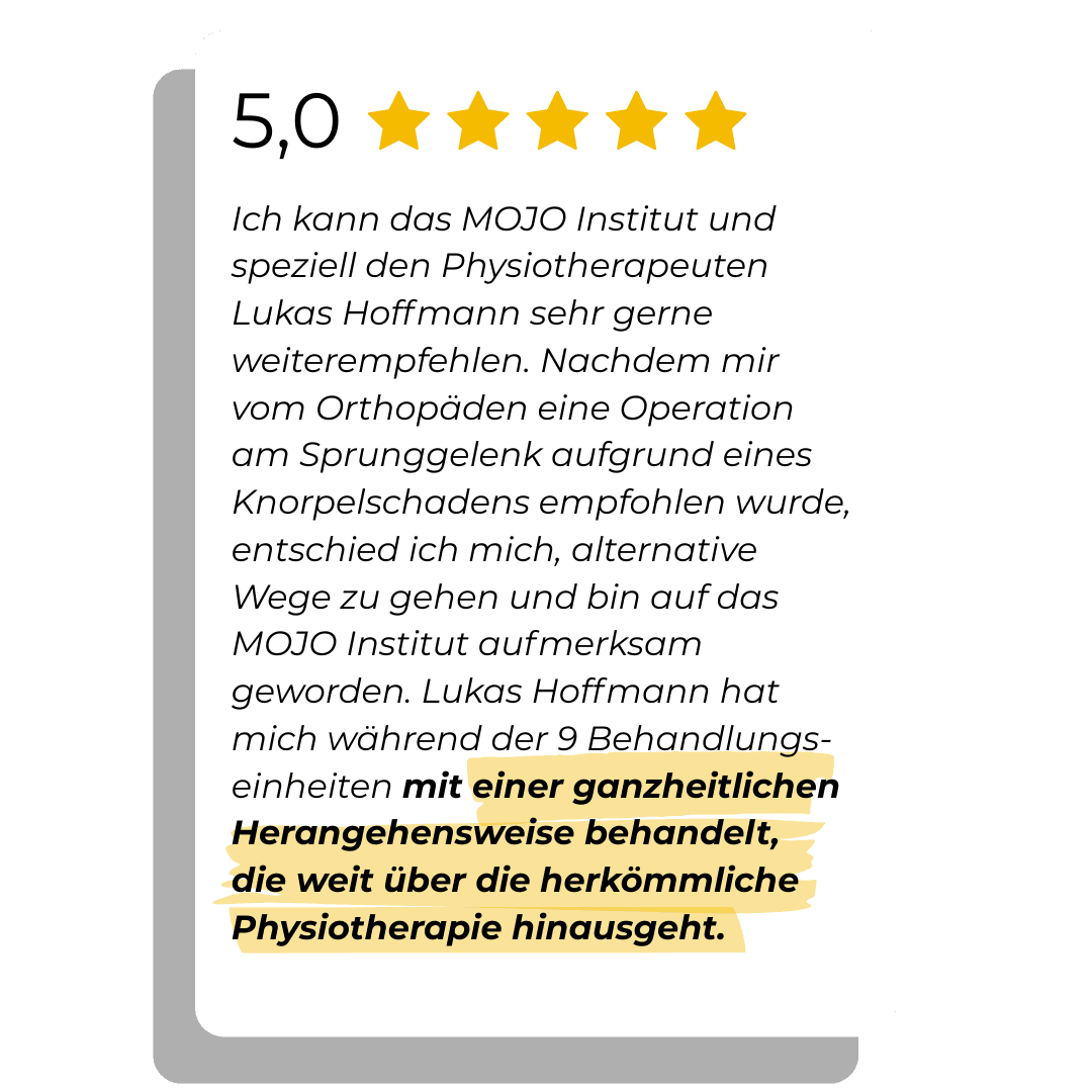 MOJO Physiotherapie - Kundenstimmen 4